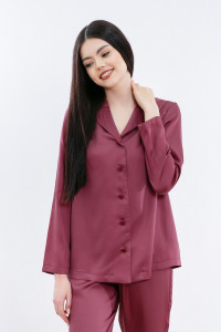 Пижама женская Lyocell (рубашка+брюки), цв. Бордовый