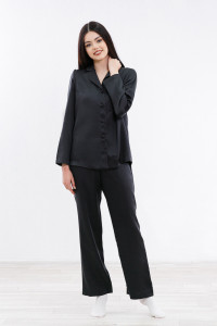 Пижама женская Lyocell (рубашка+брюки), цв. Черный