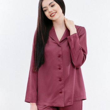 Пижама женская домашняя (рубашка+брюки) Lyocell, бордовый