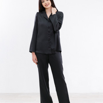 Пижама женская домашняя (рубашка+брюки) Lyocell, черный