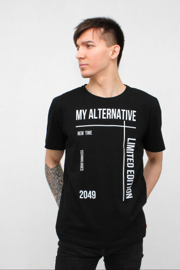 Футболка мужская Bene с принтом MY ALTERNATIVE, цв. Черный