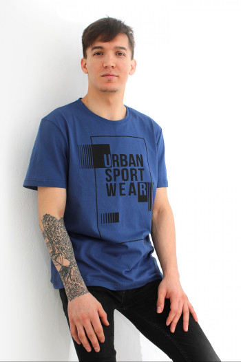 Футболка мужская Bene с принтом Urban sport, цв. Индиго