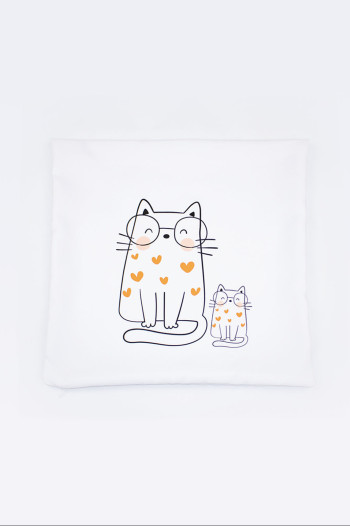 Наволочка на декоративную подушку "Коты" 50х50, рис. коты