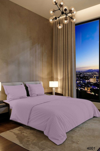 КПБ Страйп - сатин Нежная  лаванда