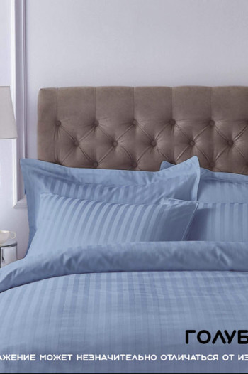 КПБ Страйп - сатин  Голубика